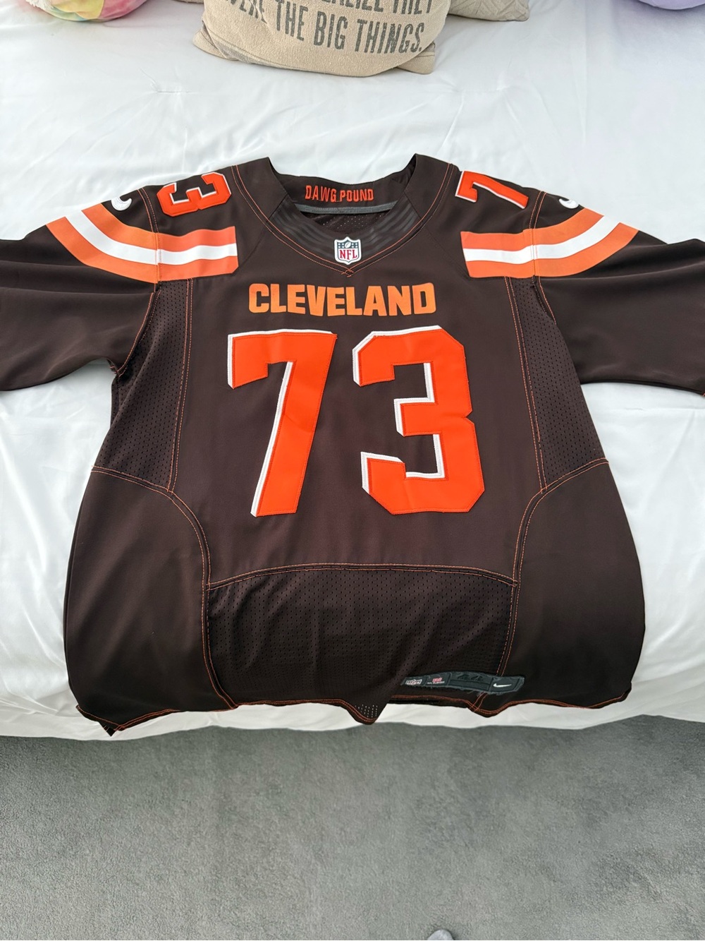 Nike Cleveland Browns #73 Brown and Orange Jersey